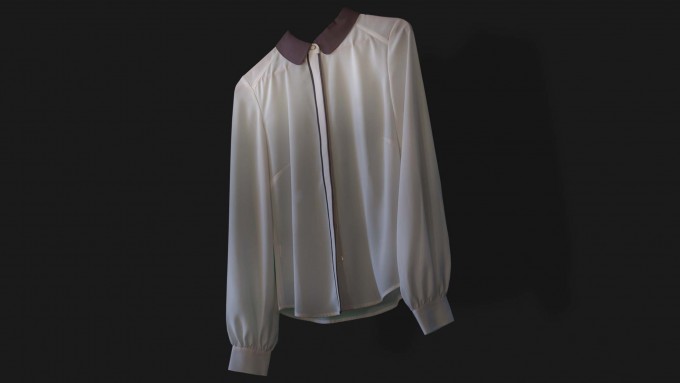 White blouse with long sleeves Oversal