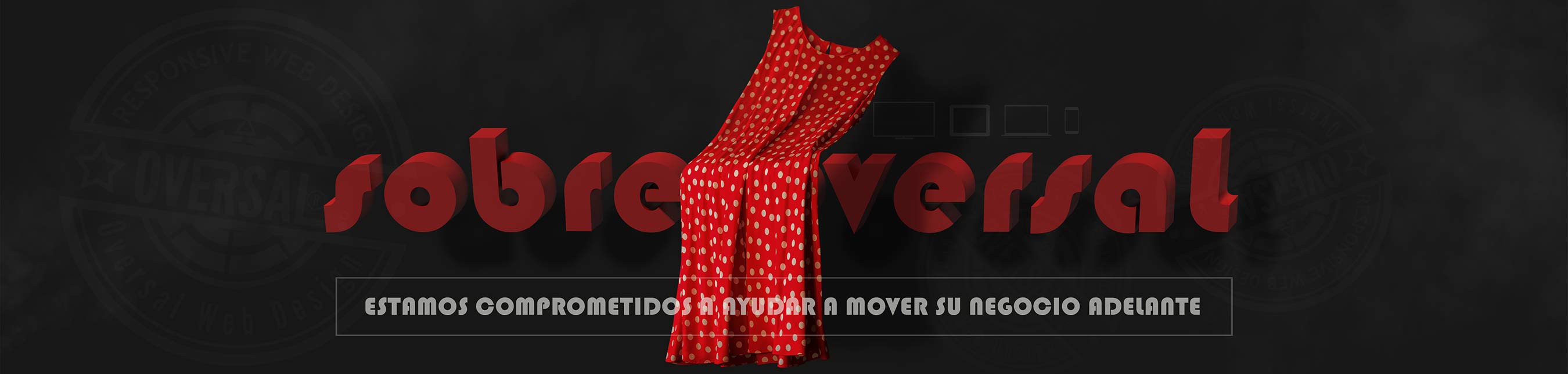Vestido rojo y texto en 3D - Acerca Diseño Web - Oversal